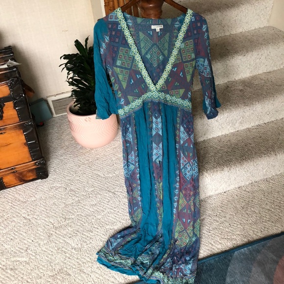 Earthbound Boho Geometric Maxi Dress - Picture 3 of 13